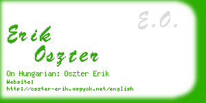 erik oszter business card